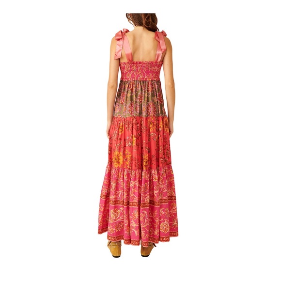 NWT SZ X-SM Free People Bluebell Maxi Dress in “MAGENTA COMBO”💕 - Picture 2 of 4